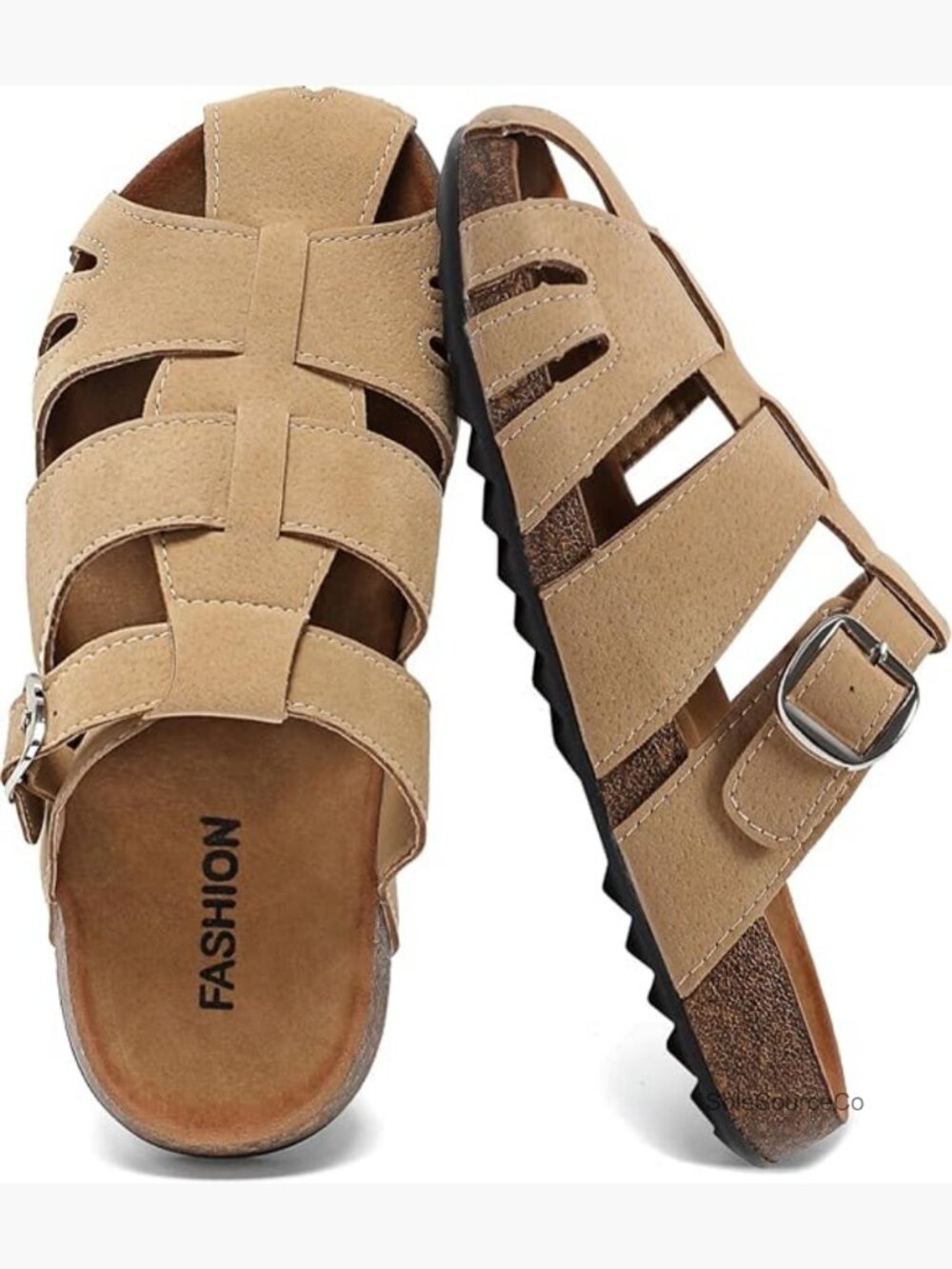 Closed Toe Cork Footbed Suede Clogs Slides Adjustable Buckle Mules Memory Foam